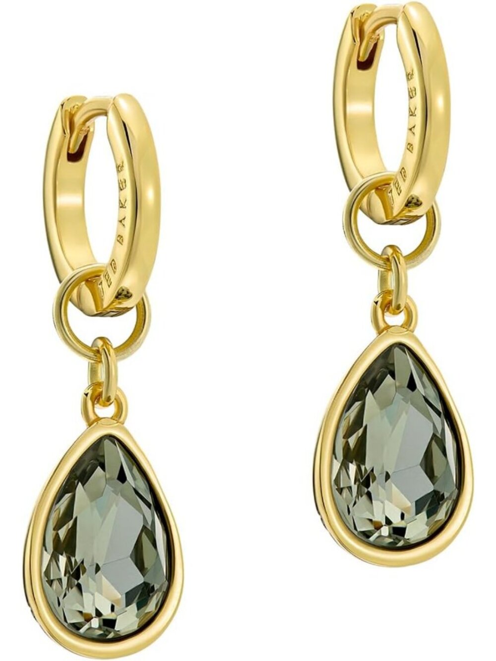Elegant Gold & Black Crystal Drop Huggie Earrings for Women - Chic Jewelry